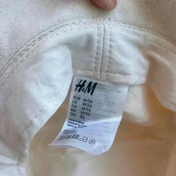 H&M women’s bucket hat cream sz M like new no flaws - Picture 4 of 8